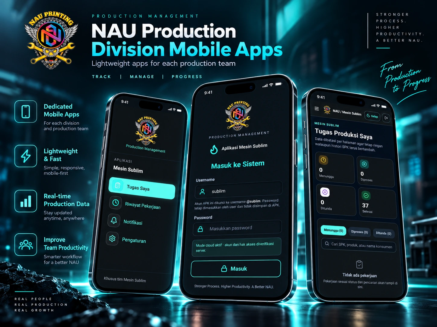 Showcase sembilan aplikasi Android divisi NAU Production