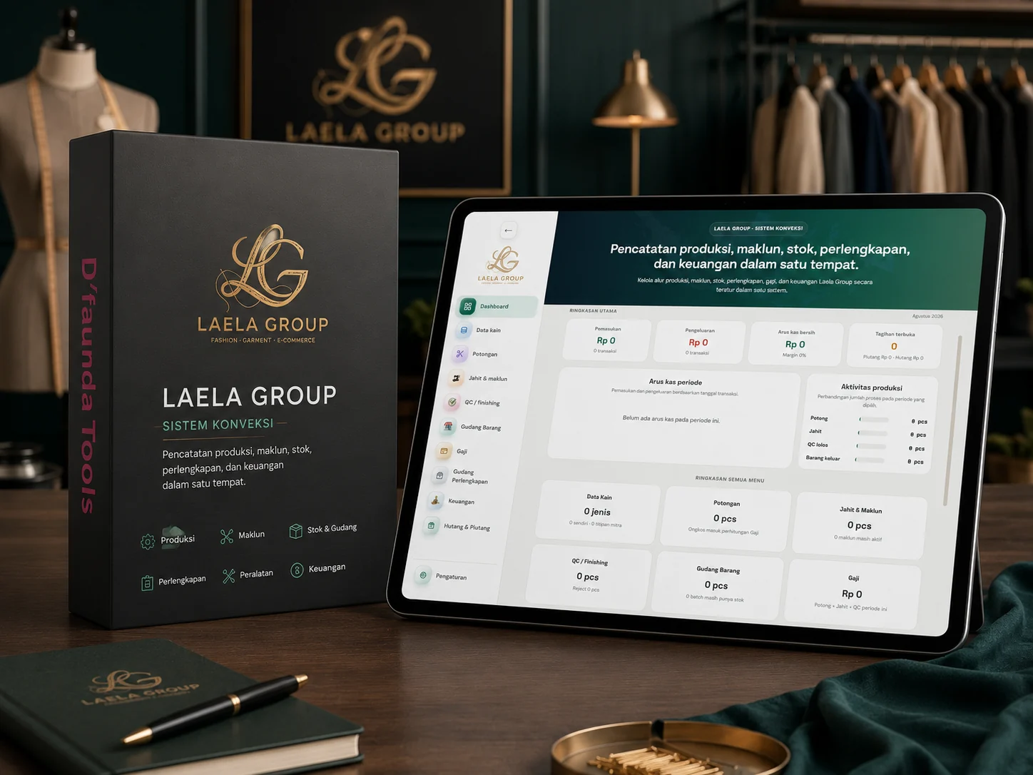 Sistem custom D'FaundaTools untuk Laela Group